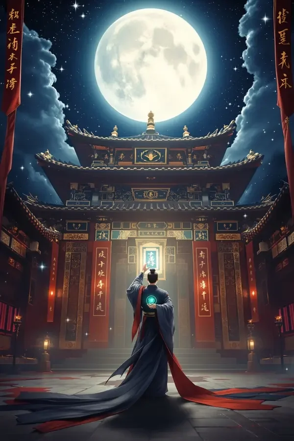 锦衣夜行录 - 短剧魔改在线在线观看 锦衣夜行录短剧封面:月下宫廷长廊与锦衣身影